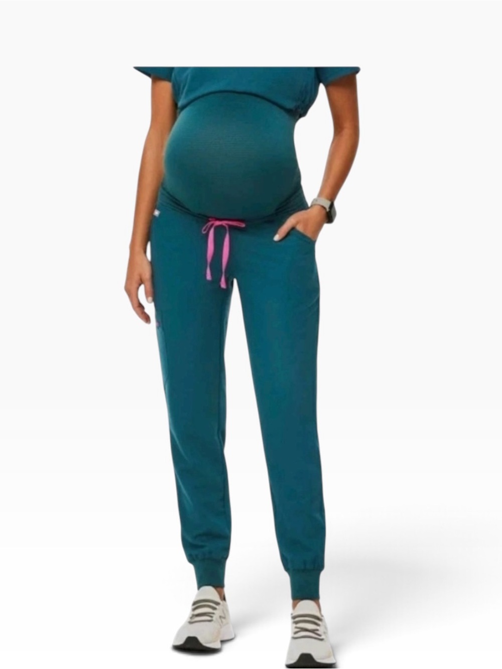 FIGS Maternity Zamora Scrub Pants Jogger Green W22SW2006 PO#4306 Size Small